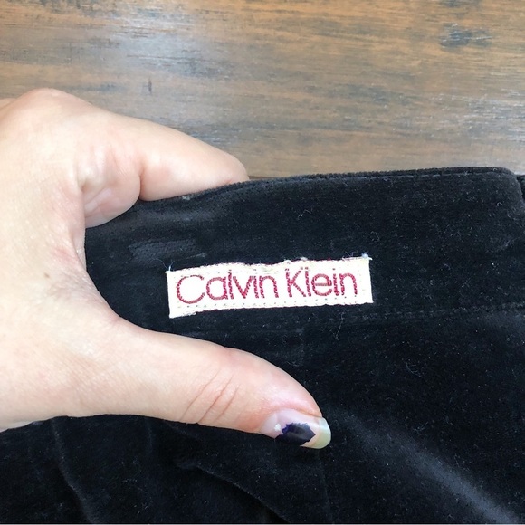 vintage • 90s Calvin Klein velvet pants trousers chocolate brown high waist - Picture 10 of 12